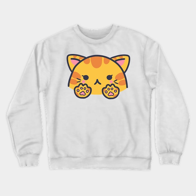 cute kawaii orange striped cat Crewneck Sweatshirt by grafitytees